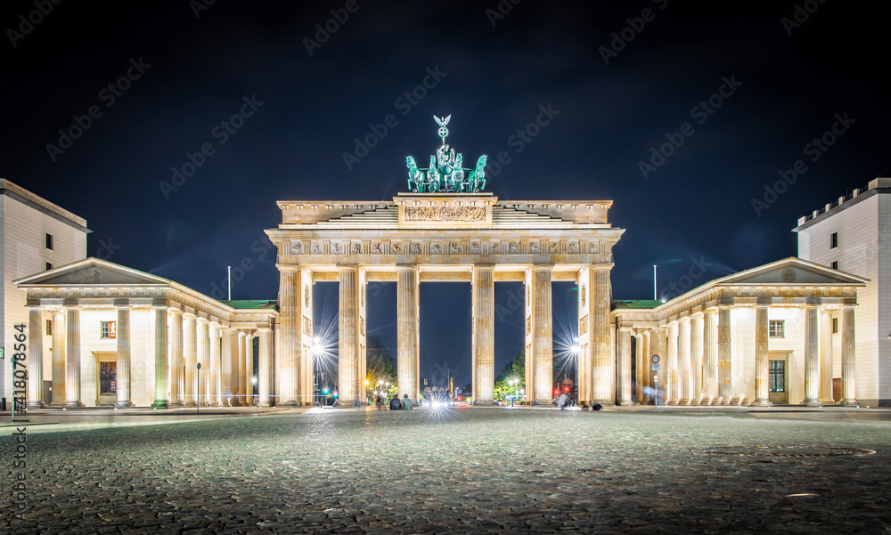 Brandenburg gate at twilight in summer, Berlin