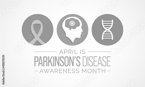 Vector illustration on the theme of Parkinson's  disease (PD) awareness month observed each year during April.