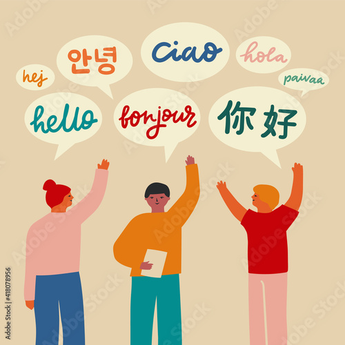 People saying hello in different languages