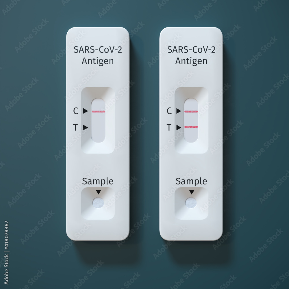 Quick testing for Covid19 / SARSCoV2 infection concept Two rapid