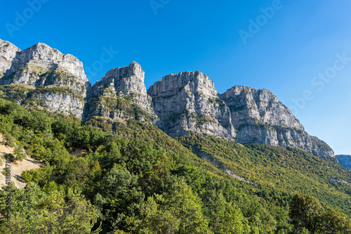 Mountain landscape near the village of Papigo in Epirus, Greece © dinosmichail