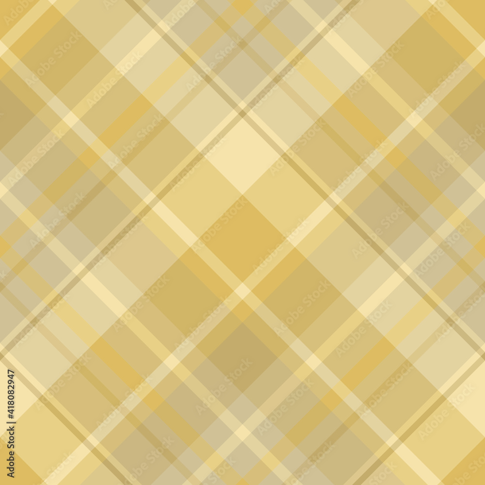 Seamless pattern in stylish beige and yellow colors for plaid, fabric, textile, clothes, tablecloth and other things. Vector image. 2
