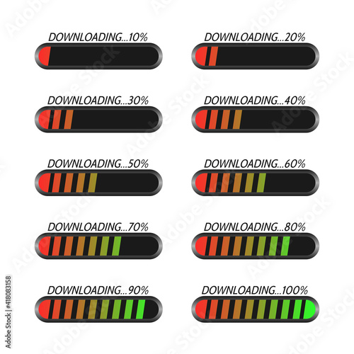 Icônes Downloading 10% à 100%