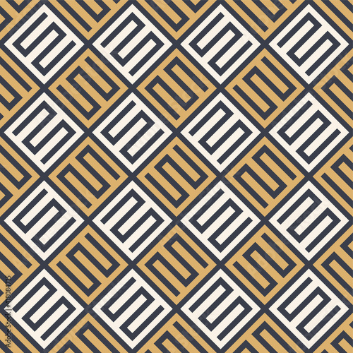 Abstract rhombuses seamless pattern. Modern stylish texture with color trellis. Ornamental texture, striped elements. Vector color background.