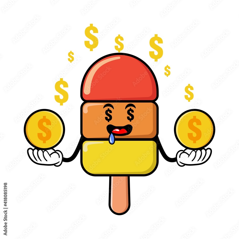 cute ice cream cartoon mascot character funny expression cute ice cream cartoon mascot character funny expression