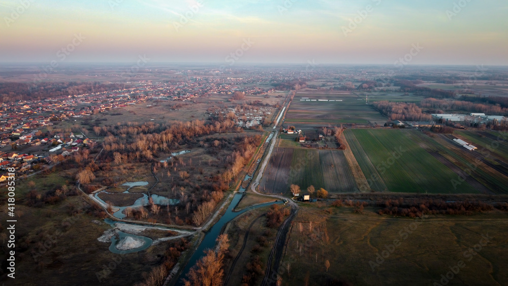 aerial view of the city