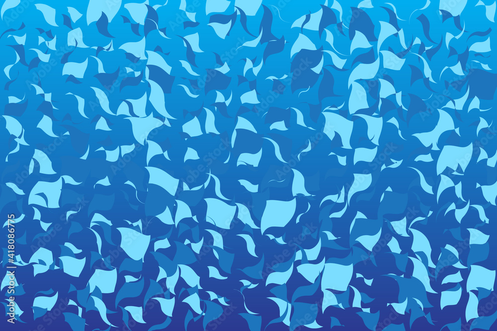 Many Falling Blue Tiny Confetti for  Celebration Event and Party Background. Vector