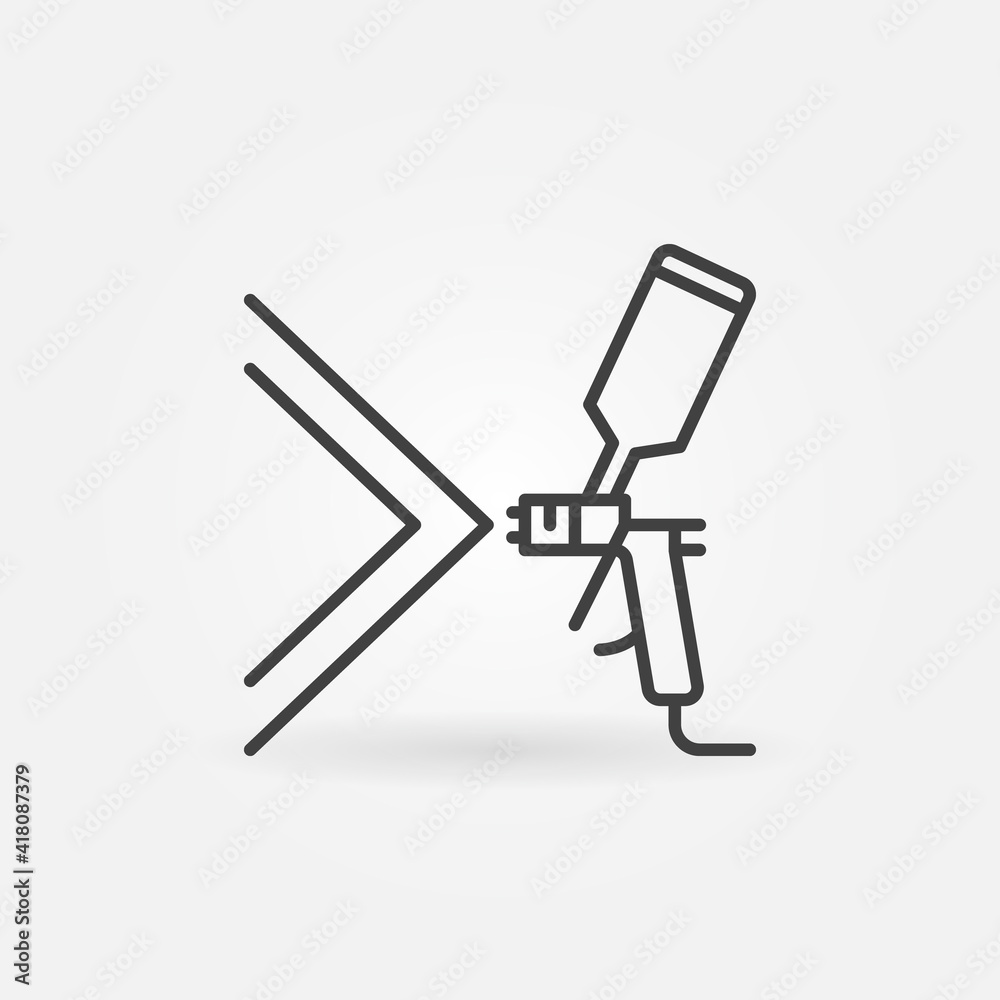 Airbrush or Spray Gun Car Paint icon vector thin line concept icon or design element Airbrush or Spray Gun Car Paint icon vector thin line concept icon or design element