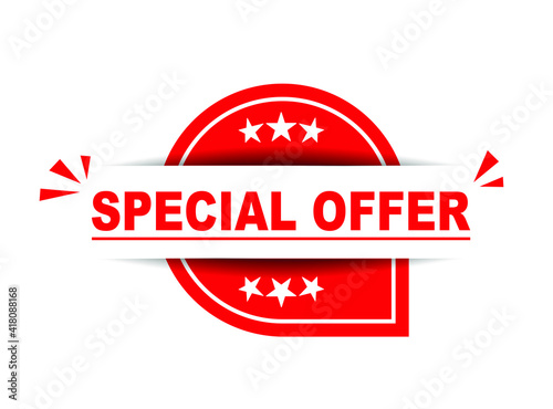 Special offer vector design template. Banner sale tag. Market special offer discount label