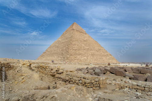 Cairo  Egypt - 09 Feb 2021. Great pyramids of ancient Egypt in Giza  Cairo