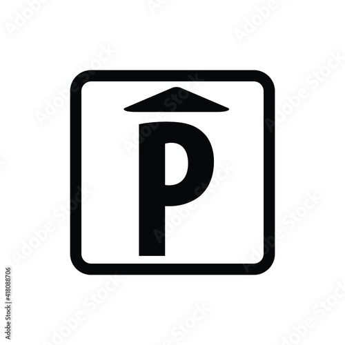 road traffic sign, parking ahead vector icon eps 10