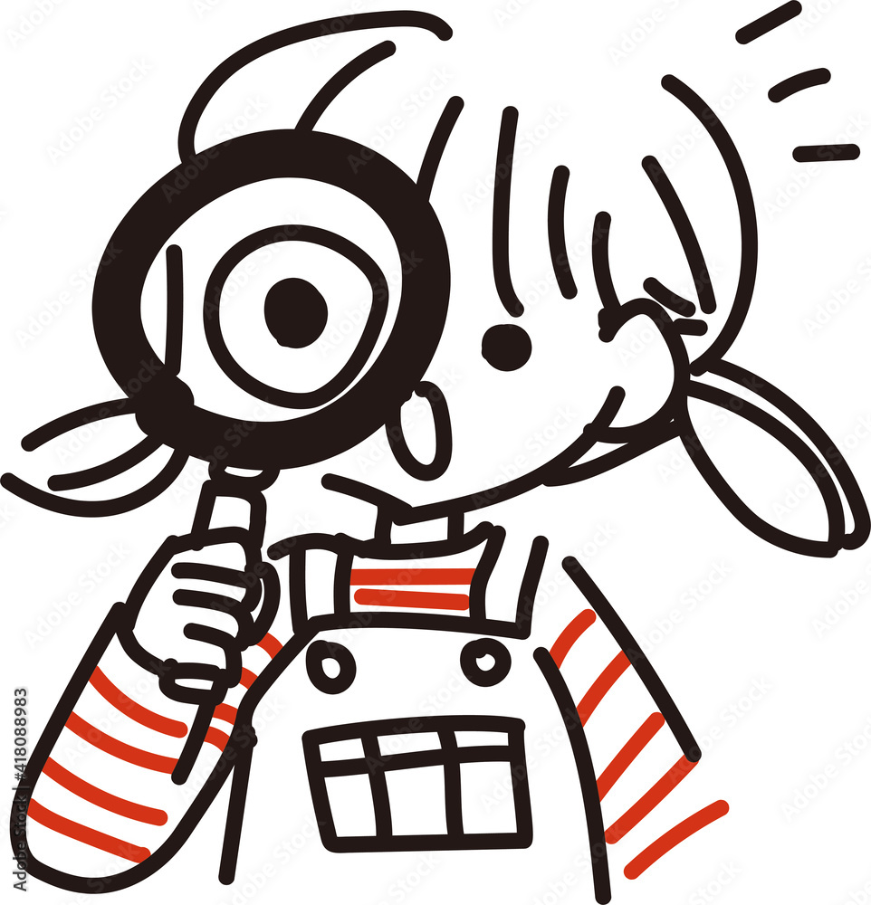 何かを発見した女の子のイラスト Stock イラスト Adobe Stock