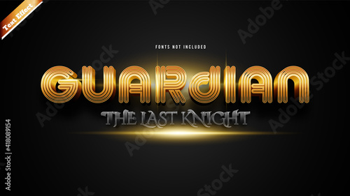 Schilderij op canvas guardian the last knight text effect design vector
