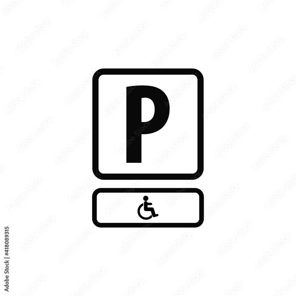 road traffic sign, disabled parking vector icon eps 10 road traffic sign, disabled parking vector icon eps 10