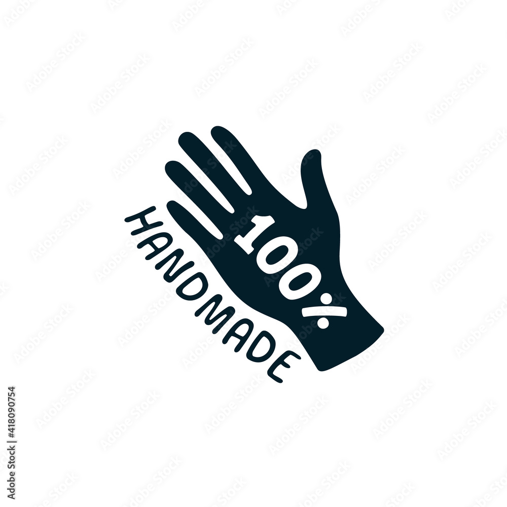 100% Handmade label. Vector 100 percent Hand Made concept modern icon 100% Handmade label. Vector 100 percent Hand Made concept modern icon