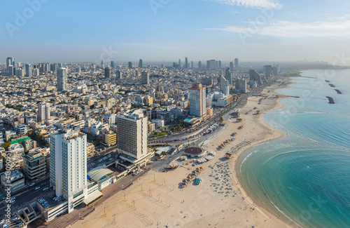 Aerial view of Tel Aviv-Yafo, Israel.