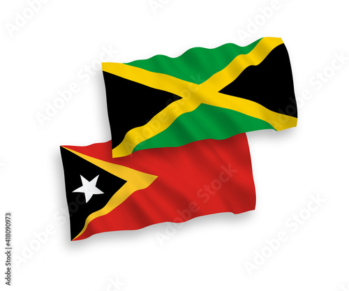 Flags of East Timor and Jamaica on a white background