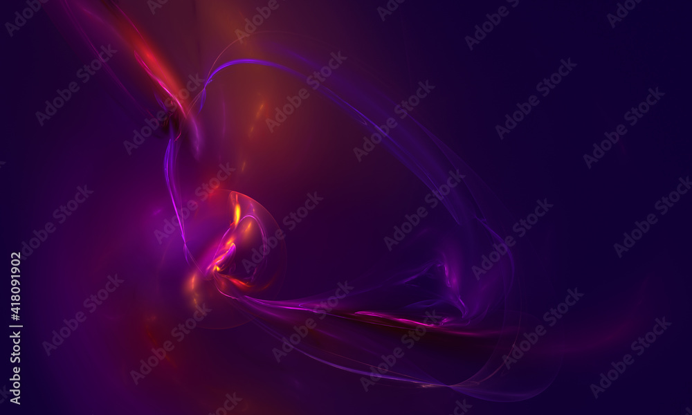 Lilac and purple energy flow in far deep space. Ambient cosmic universe  sound representation. Dynamic waves of discharge or plasma rays. Fantastic  poster or banner, backdrop or overlay. Stock Illustration | Adobe