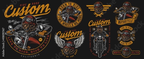 Vintage motorcycle badges collection