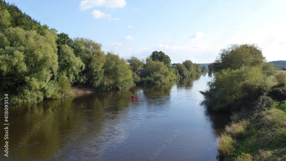 Reflection of trees in water along the river Wye. Reflection of trees in water along the river Wye.