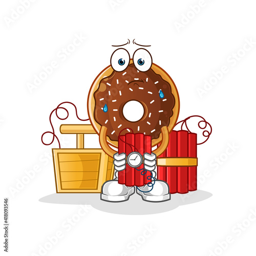 donut holding dynamite
