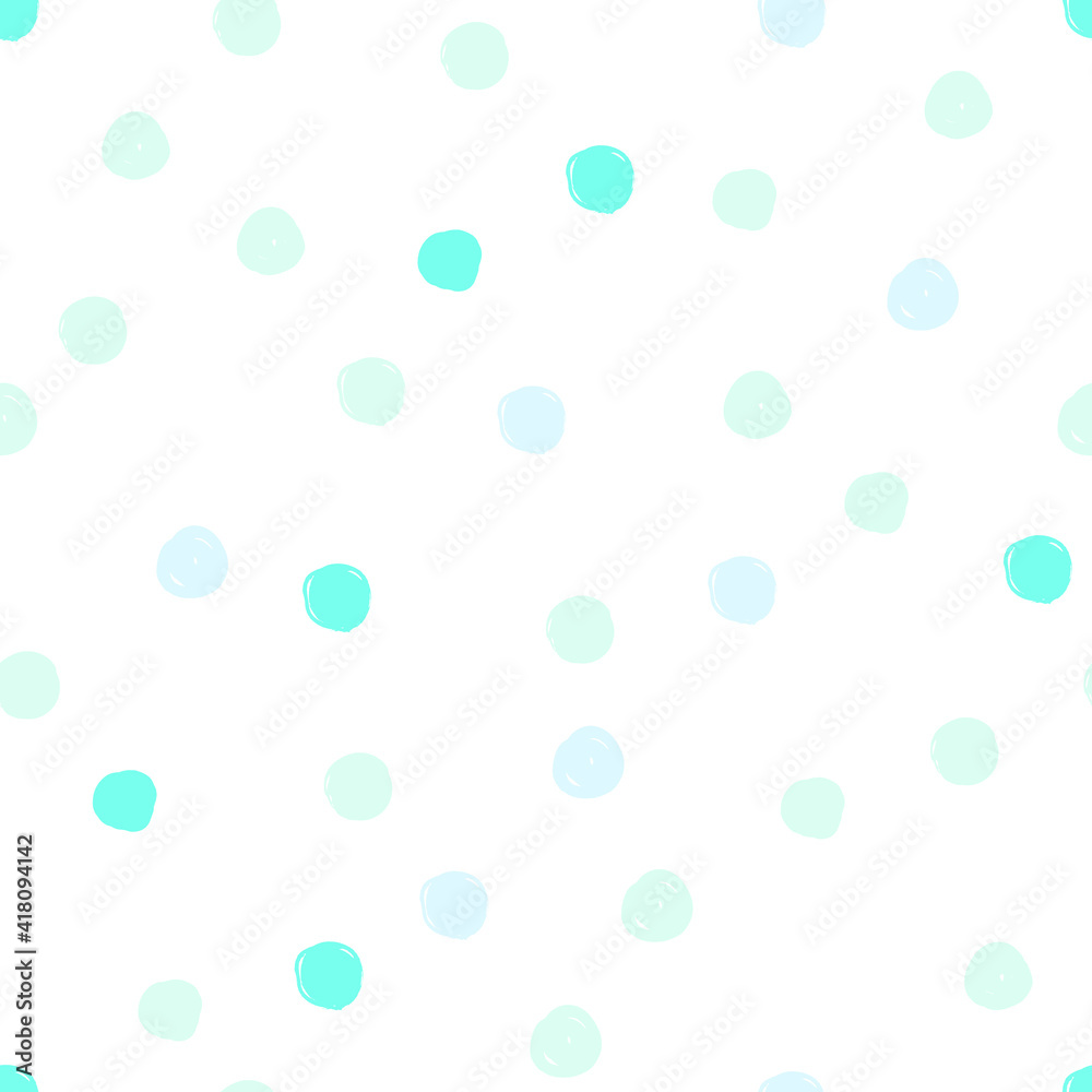Seamless pattern. Casual polka dot texture. Stylish doodle. Trend colors 2021 - yellow grey orange