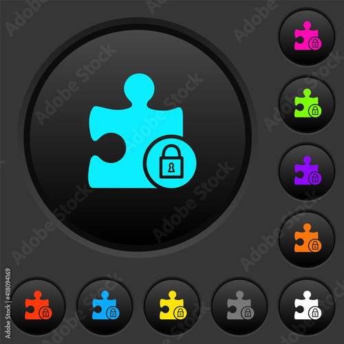 Lock plugin dark push buttons with color icons