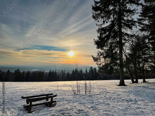 Sonnenuntergang am Ruppberg im Winter