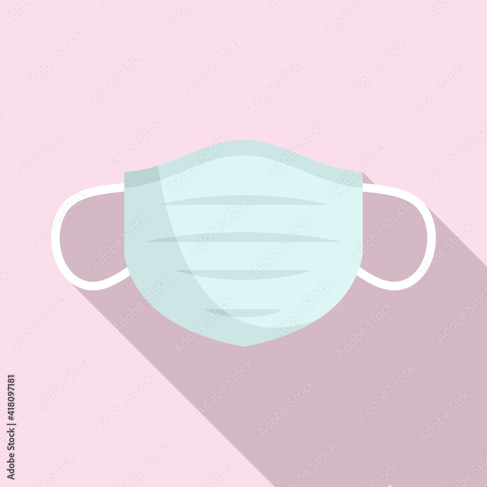 Surgical medical mask icon. Flat illustration of surgical medical mask vector icon for web design Surgical medical mask icon. Flat illustration of surgical medical mask vector icon for web design