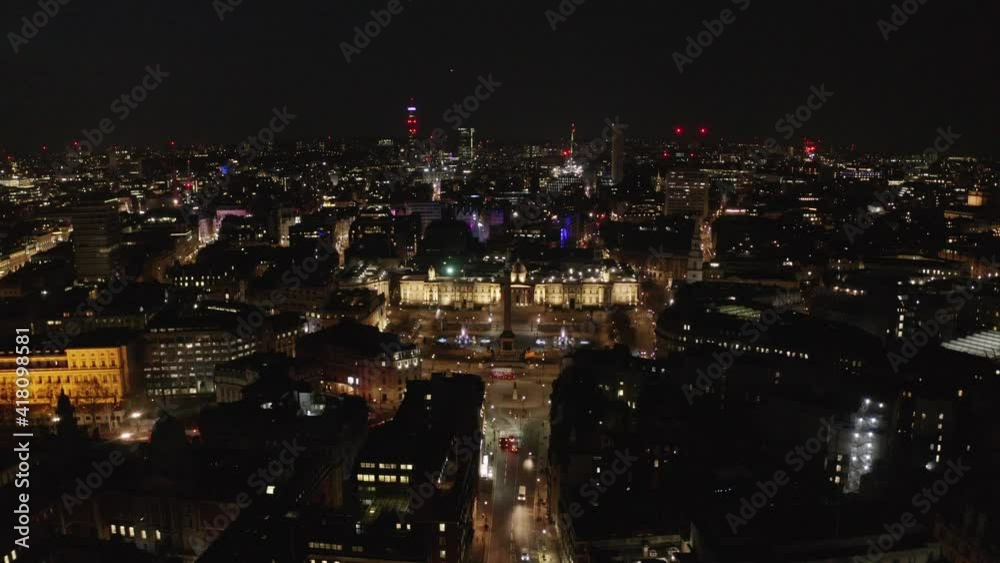 custom made wallpaper toronto digitalNight drone shot towards trafalgar square national gallery at night