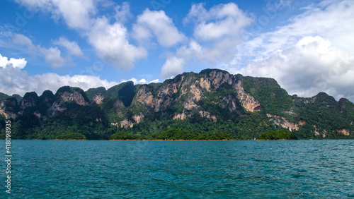 Impressive rock formations in the Khao Sok National Park (Cheow Lan Lake) in Thailand