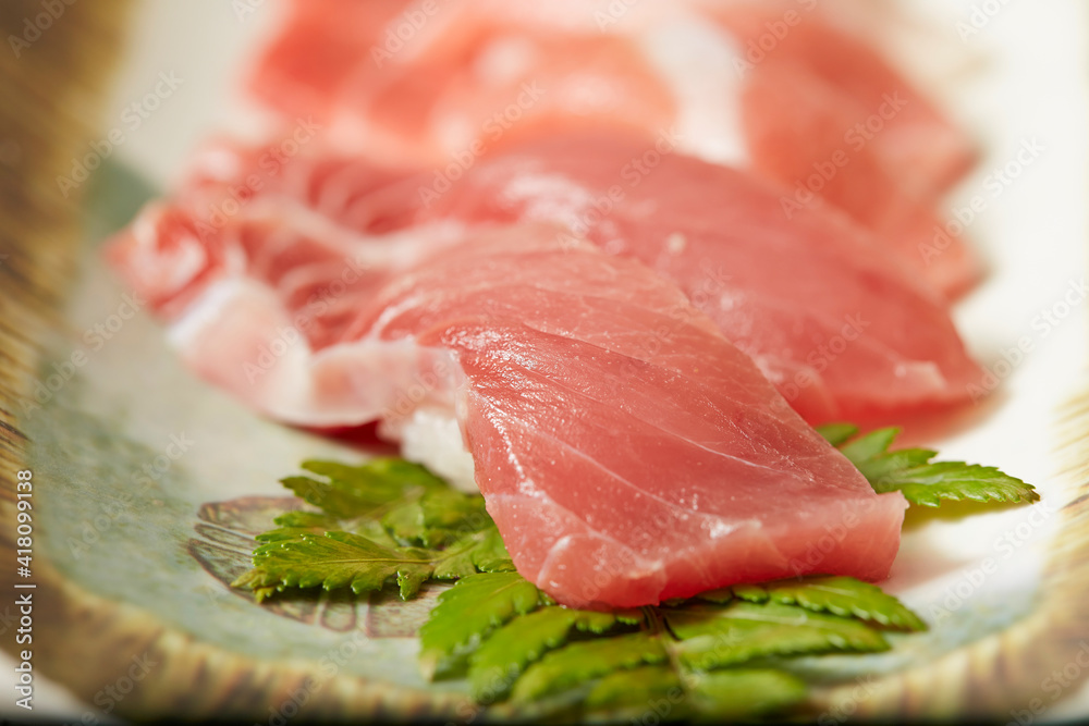 Various parts of fresh tuna sashimi Various parts of fresh tuna sashimi