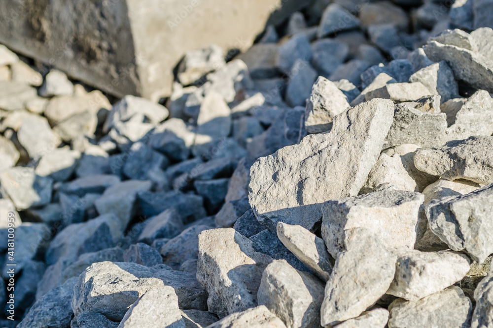 Crushed stone on the railway line in Petrovaradin, Novi Sad, Serbia. Crushed stone on the railway line in Petrovaradin, Novi Sad, Serbia.