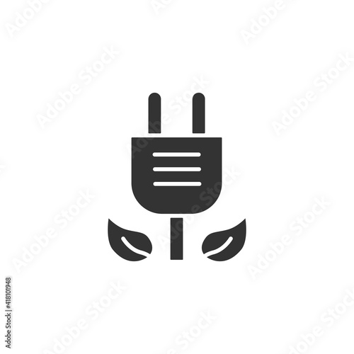 Eco energy icon isolated on white background. The environment symbol modern, simple, vector, icon for website design, mobile app, ui. Vector Illustration