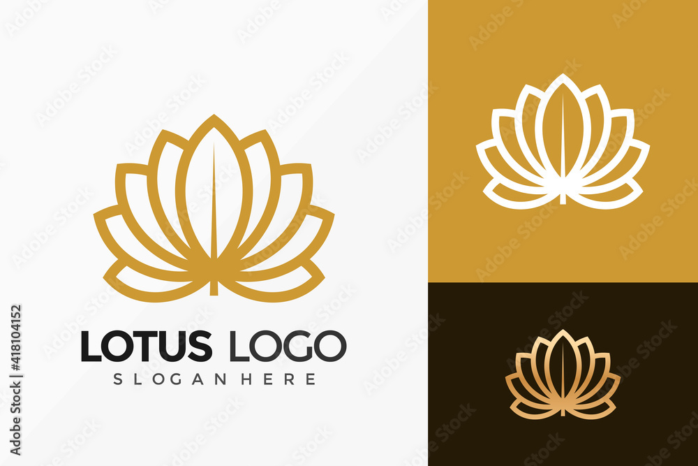 Gold Lotus Logo Vector Design. Abstract emblem, designs concept, logos, logotype element for template. Gold Lotus Logo Vector Design. Abstract emblem, designs concept, logos, logotype element for template.