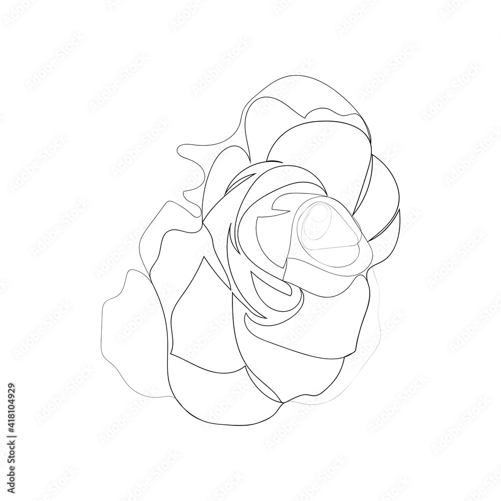Obraz premium continuous line drawing of beautiful flowers