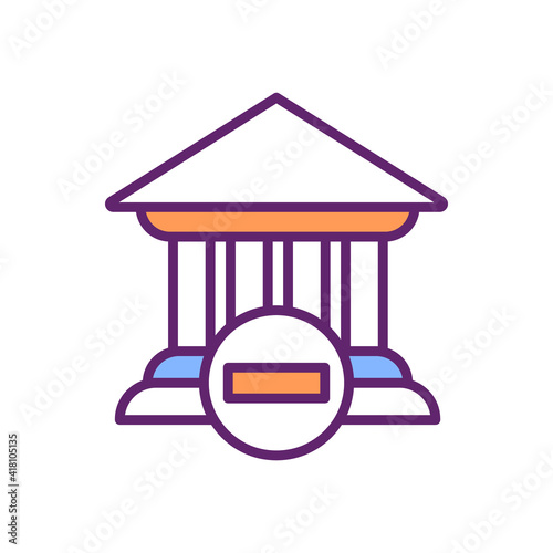 Banking crisis RGB color icon. Financial sectors defaults. Bank collapse. Banking system capital recession. Global economic crisis. Deregulation in financial industry. Isolated vector illustration