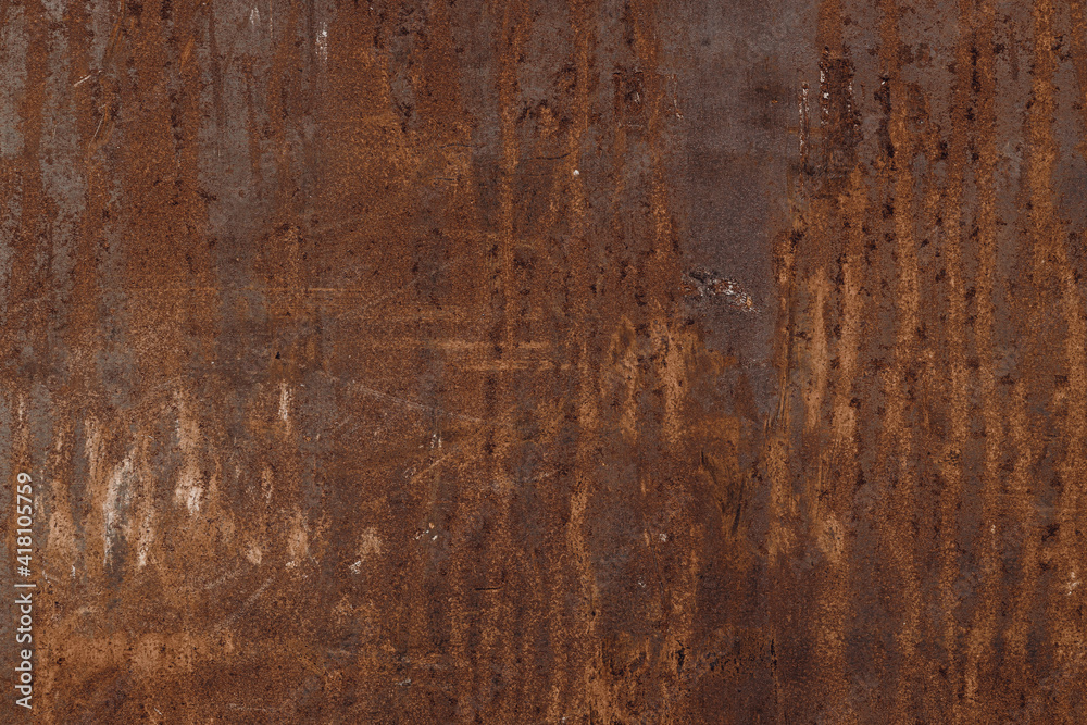 Old rusty metal wall panel, Iron rust texture for background.