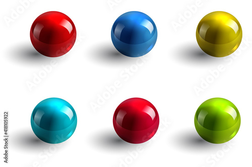 set of spheres or glass ball