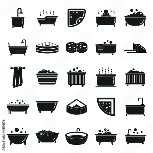 Jacuzzi icons set. Simple set of jacuzzi vector icons for web design on white background