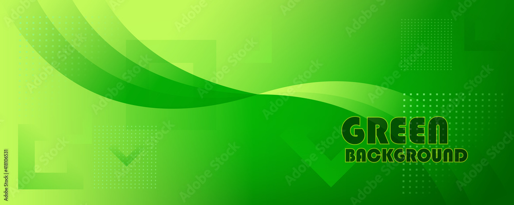 Green modern geometric banner background