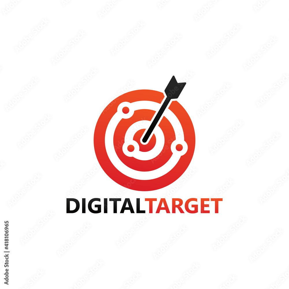 Digital target logo template design Digital target logo template design