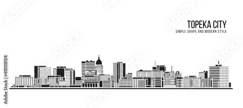 Cityscape Building Abstract Simple shape and modern style art Vector design - Topeka city