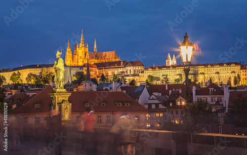 Historic Prague by night, Czech Republic
