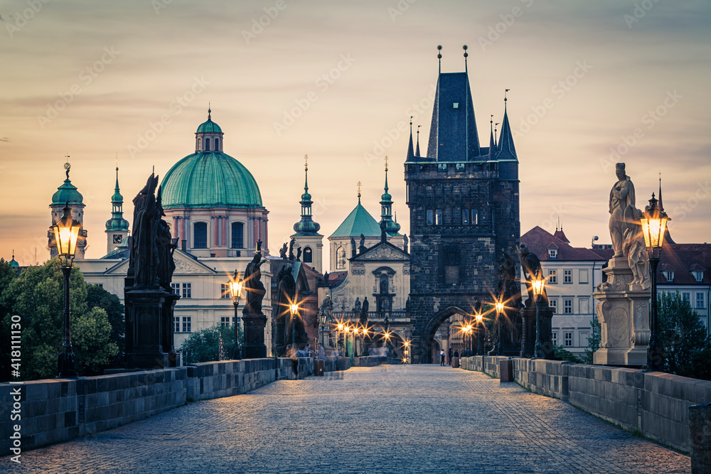 Historic Charles Bridge in Prague, Czech Republic Historic Charles Bridge in Prague, Czech Republic