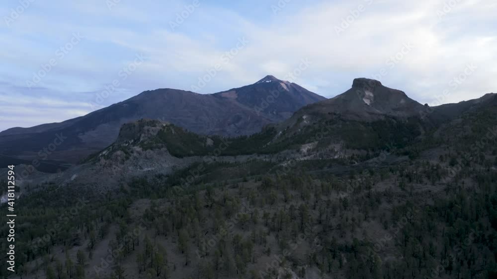 Aerial view of mount Teide in early morning in Tenerife, Canary islands.