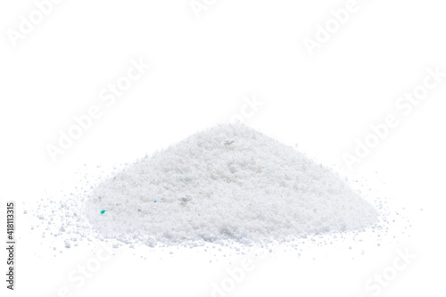 washing powder heap isolated on white background. washing detergent cut out