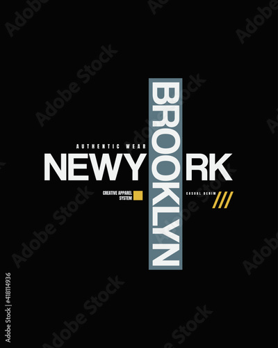 Vector illustration of letter graphics, NEWYORK, BROOKLYN, Creative clothing, perfect for the design of t-shirts, shirts, hoodies, etc.