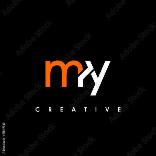 MY Letter Initial Logo Design Template Vector Illustration 