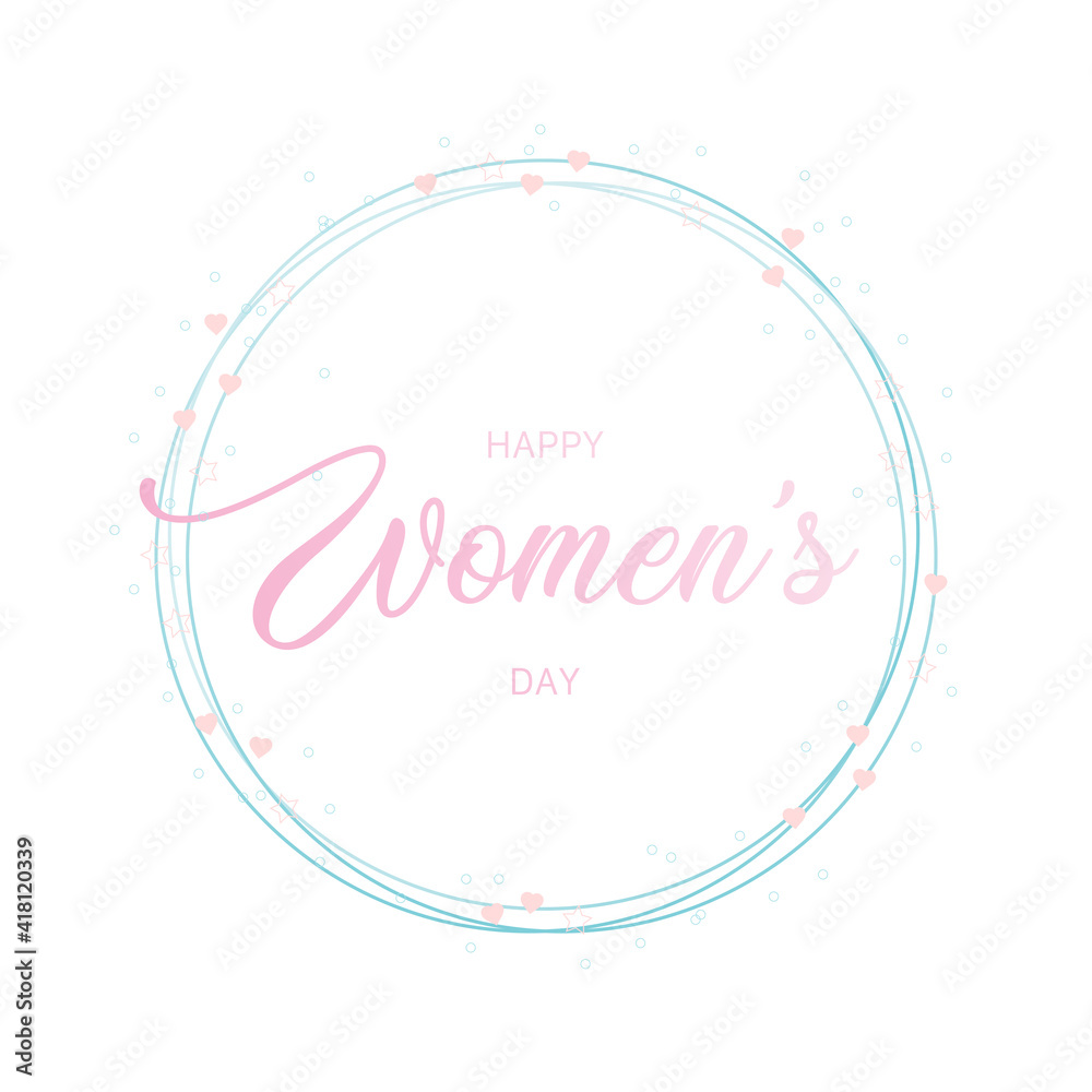 Happy Women's day greeting poster card. vector illustration